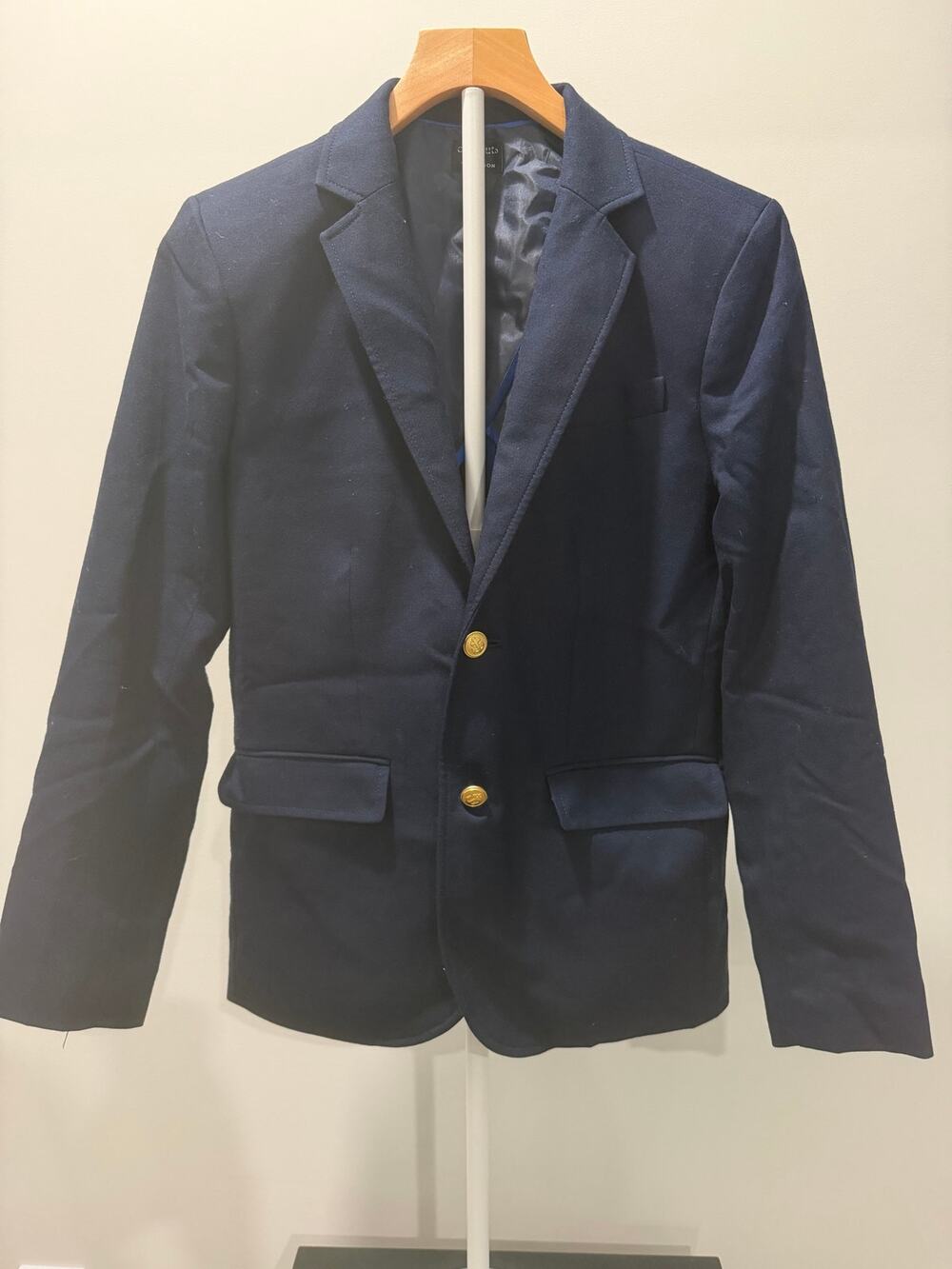Crewcuts J.Crew Boys Size 14 Navy Wool Blend Blazer Gold Anchor Buttons